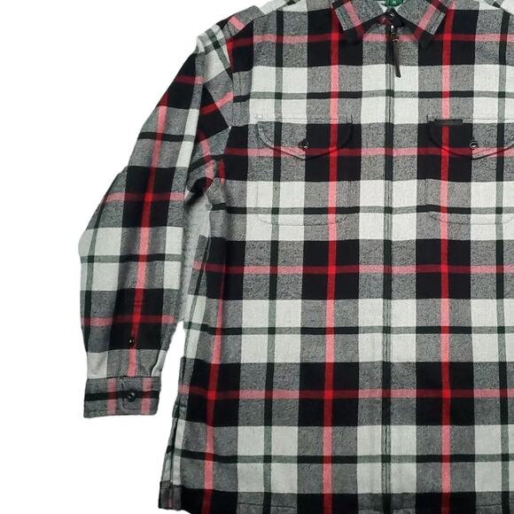 Lauren Ralph Lauren Flannel Plaid Long Sleeve Zip-Up Shacket Size Md / Lg Y2K - Picture 14 of 14